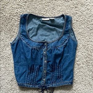 Denim corset top